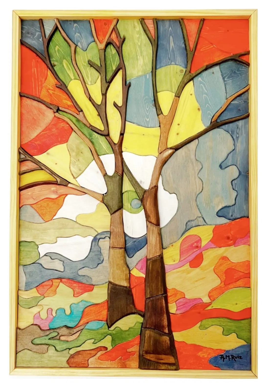Composición árboles puzzle