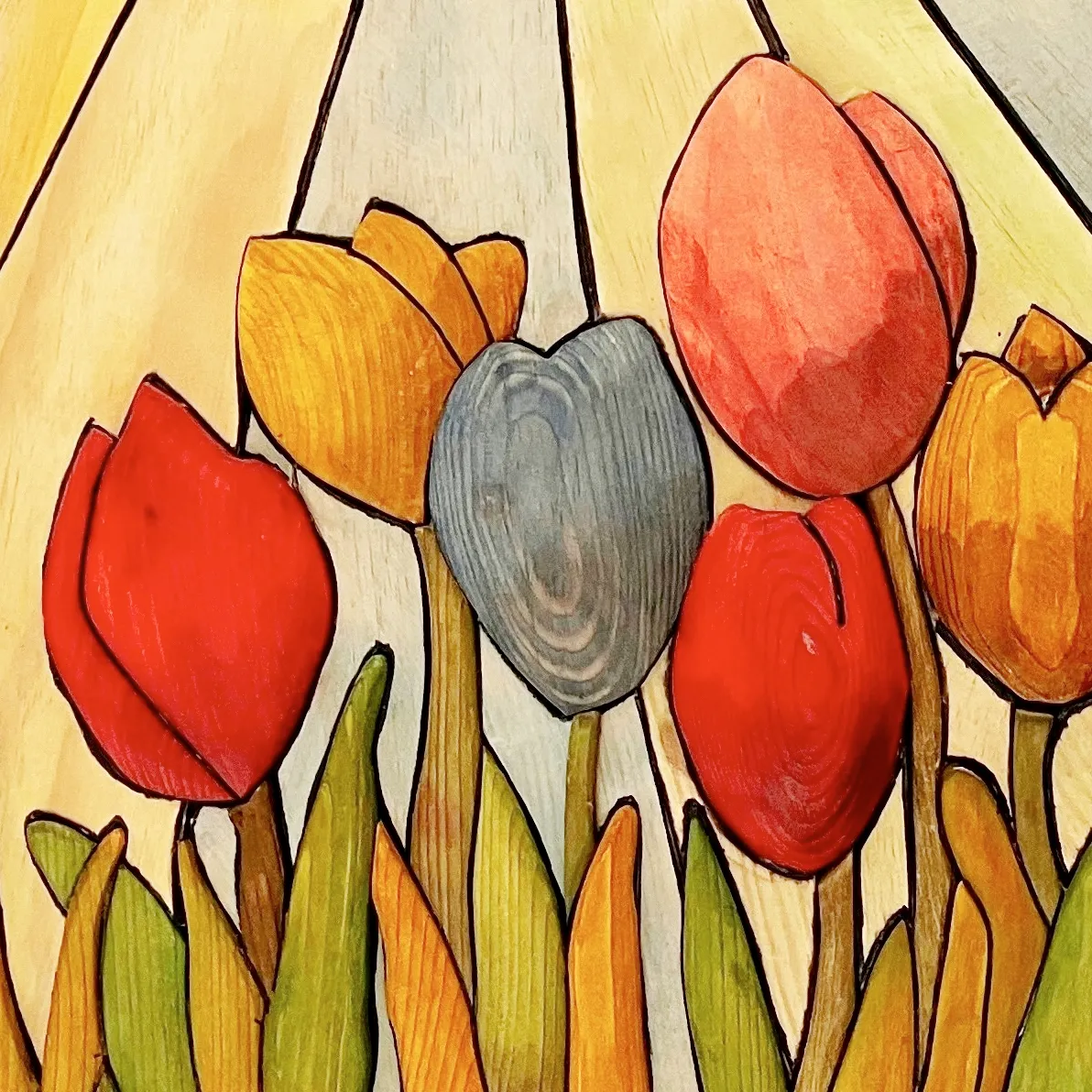 Composición tulipanes