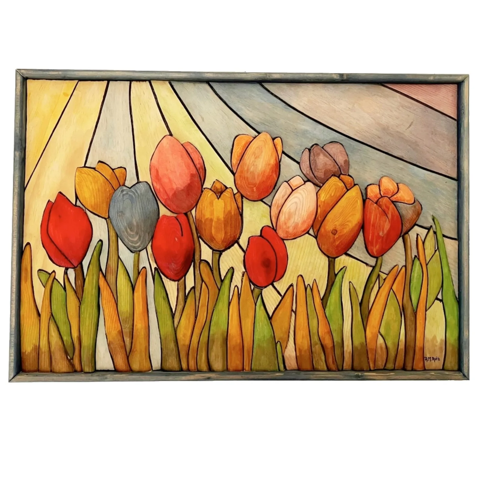 Composición tulipanes